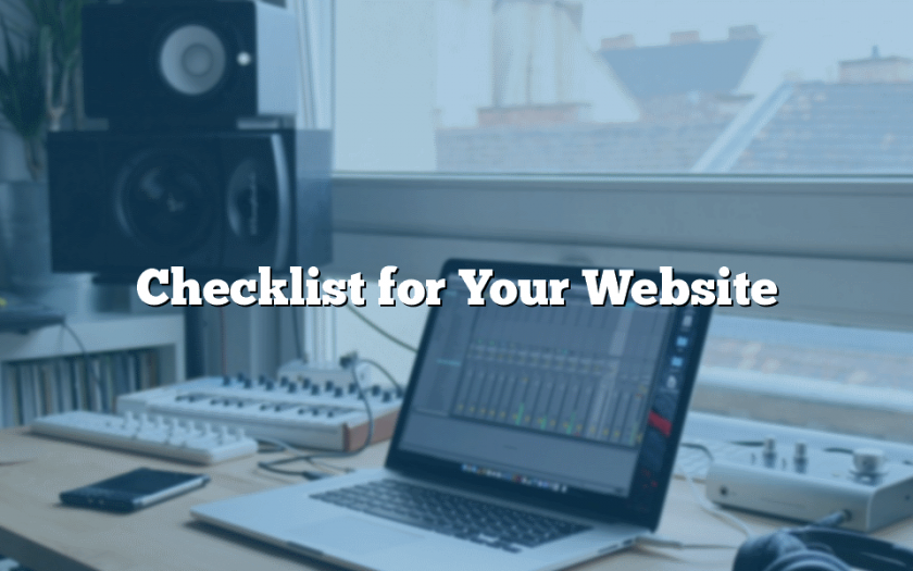 Checklist for Your Website